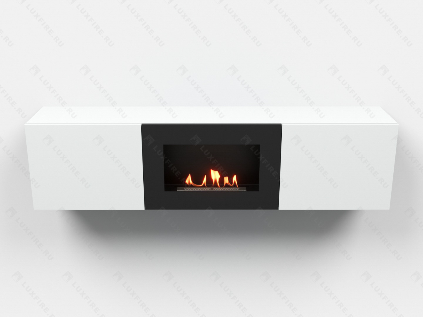 Тумба ТВ Lux Fire "Каспий" настенная 1600 матовая, белая с биокамином 600 по цене 65 178 руб.