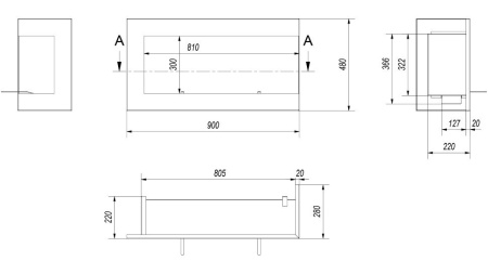 Биокамин Kratki DELTA/P/900 угловая, TUV по цене &euro;818