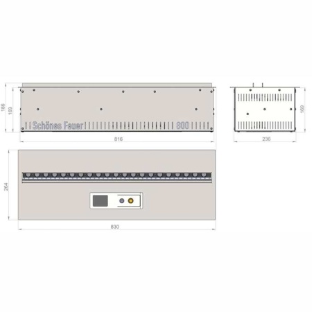 Электроочаг Schönes Feuer 3D FireLine 800 со стальной крышкой