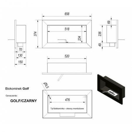 Биокамин Kratki GOLF HORIZONTAL, TUV Биокамин Kratki GOLF HORIZONTAL, TUV по цене €284
