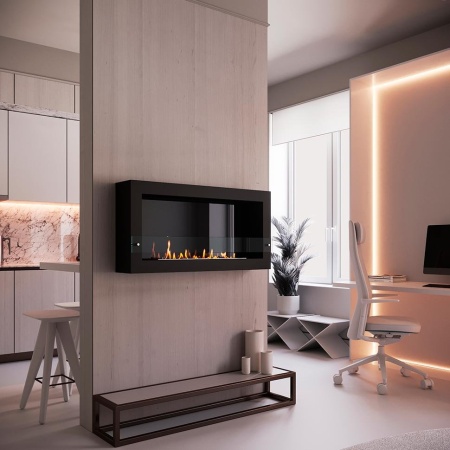 Биокамин SteelHeat WALL ONE 1100 черный, стекло по цене 39 060 руб.